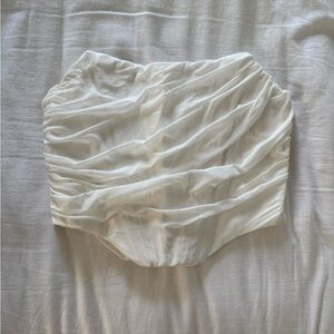 Elegant White Ruched Women's Top